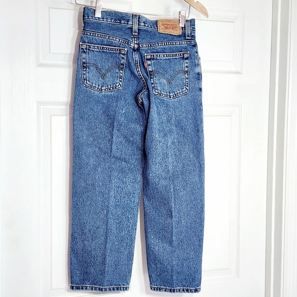 Levis 550 Relaxed Fit Jeans Boys Size 10 Reg 25x25 Casual Outdoors Dark Wash - Picture 3 of 8